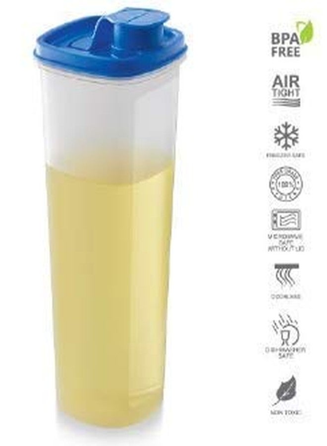 INVOSS Easy Flow Plastic Container for Oil, Beverages, Ingredients, Olive Oil, Vinegar and Liquid Dispenser, Oil Dispenser Bottle Wide Opening for Easy Refill and Cleaning -1 litres - Blue (2) - Image 3